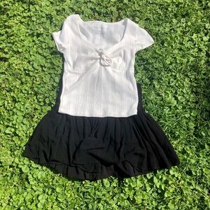 Black and Gray Skirt + White Aeropostale Shirt Bundle